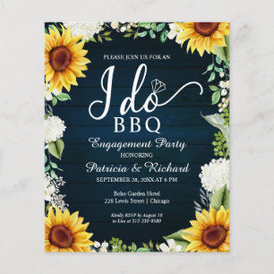 Budget I Do BBQ Rustikale Hochzeitsfeier-Einladung