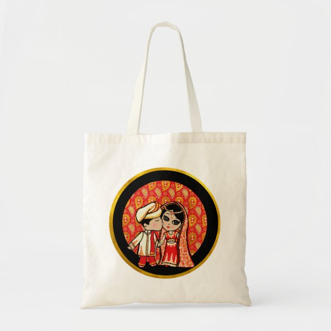 BUDGET Indian Bridge Groom Wedle Couple Niedlich Tragetasche (Vorne)