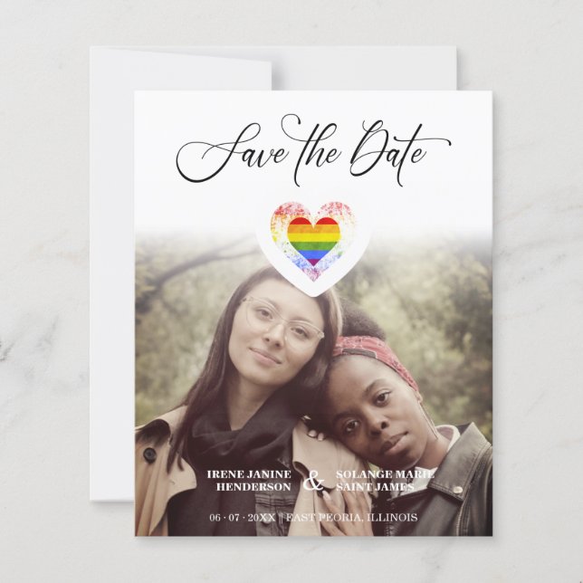 Budget Inexpensive Pride Rainbow Heart Lesbian Gay (Vorderseite)