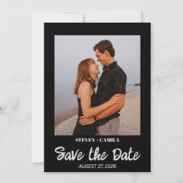 Budget Instant Foto Black Hochzeit speichern Sie d Einladung
