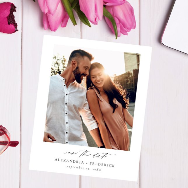 Budget Instant Foto - Lon White Chic Save the Date Flyer (Von Creator hochgeladen)