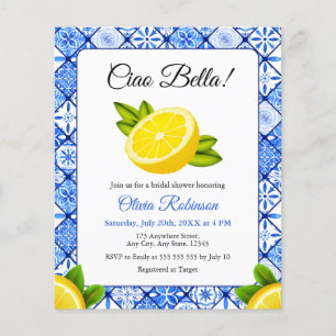Budget Italienische Ciao Bella Brautparty-Einladun