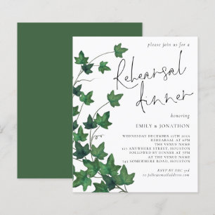Budget Ivy Dîner de répétition Feuille Invitation