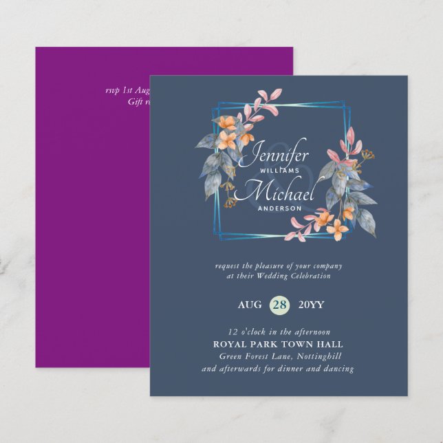 BUDGET Jardin Feuilles Mariages de automne Invitat (Devant / Derrière)