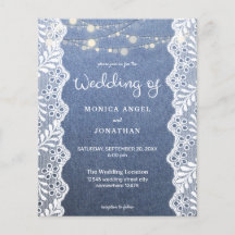 Budget Jean Lace String Lights Wedding Flyer