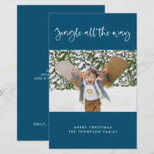Budget Jingle All Way Holiday Foto Flat Card