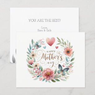 Budget Jolie aquarelle Florals Carte de jour des m
