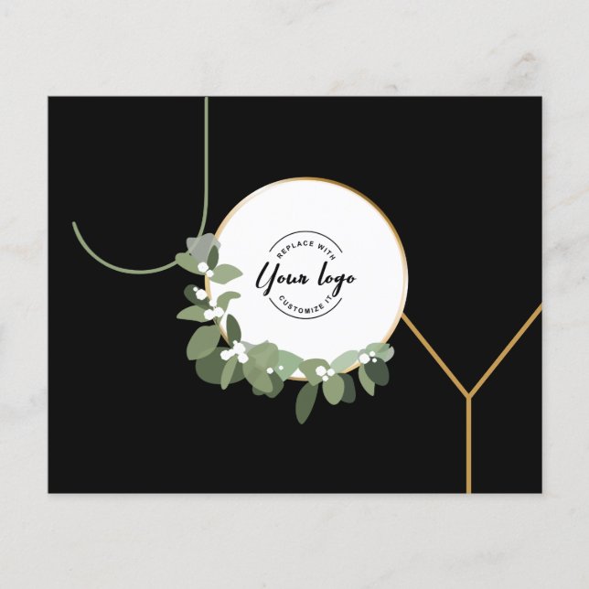 Budget Joy Business Logo Happy Holidays Black Flyer (Vorne)