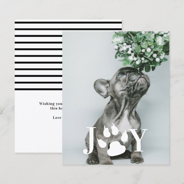 BUDGET Joy Chien Empreinte de patte Carte photo de (Devant / Derrière)