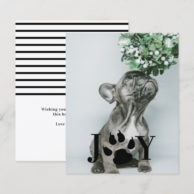 BUDGET Joy Chien Empreinte de patte Carte photo de (Devant / Derrière)