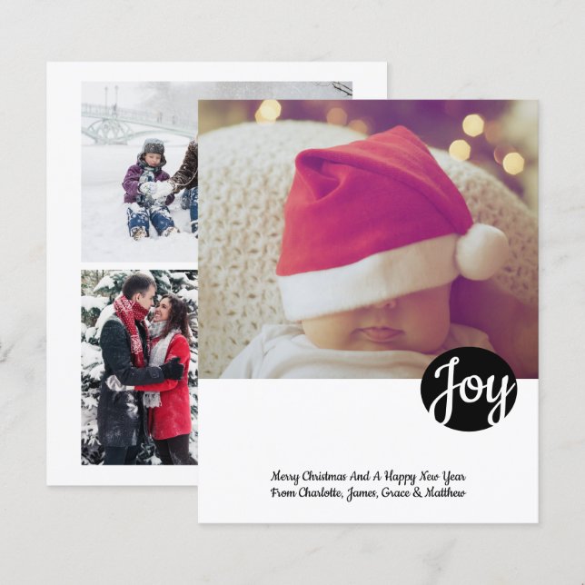 BUDGET Joy Foto Personalisiert Weihnachtskarte (Vorne/Hinten)