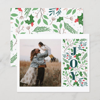 Budget JOY Holly Berries Foto Holiday Card