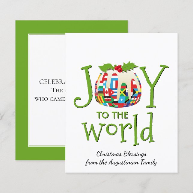 Budget JOY TO THE WORLD Christmas Card (Vorne/Hinten)