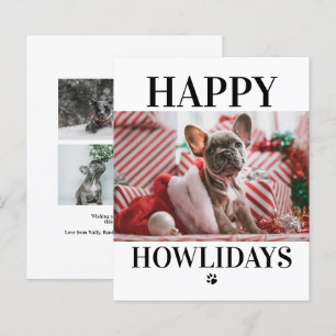 BUDGET Joyeux Howlidays Chien Noël 5 Carte photo