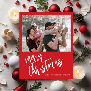 Budget Joyeux Noël photo rouge Carte de vacances