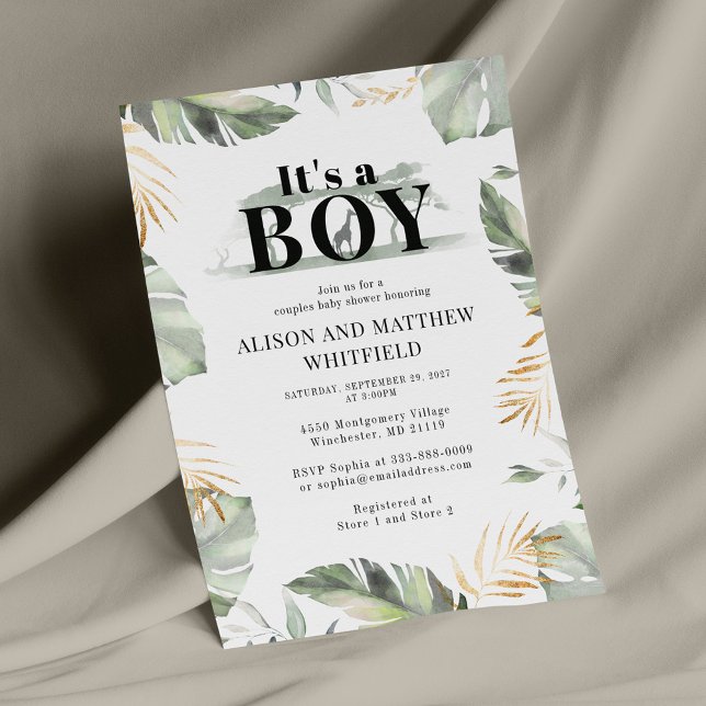 Budget Jungle Safari Giraffe Baby Shower Boys Briefpapier (Von Creator hochgeladen)