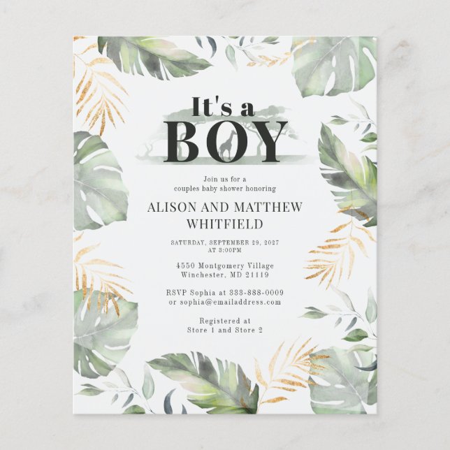 Budget Jungle Safari Giraffe Paare Kinderdusche (Vorderseite)