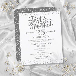 Budget-Just-Married-25.-Hochzeitsjubiläums-Einladu