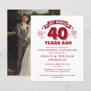 Budget Just Married 40 Jahre Foto Einladung