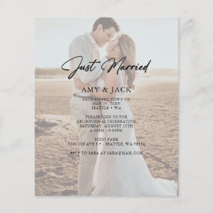 Budget Just Married Foto Hochzeitsankündigung