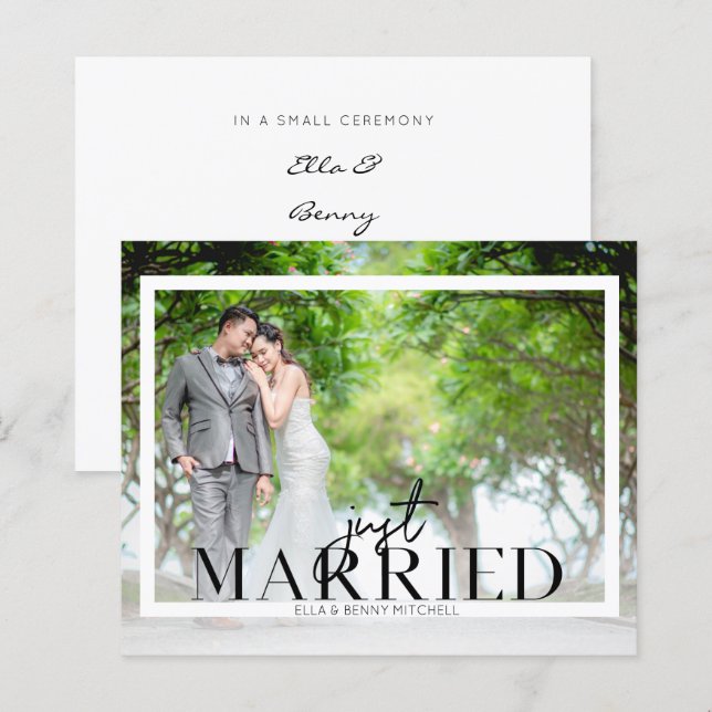 Budget Just Married Fra Foto Hochzeitsankündigung (Vorne/Hinten)
