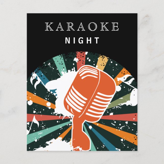 Budget Karaoke Night Party Einladung (Vorderseite)