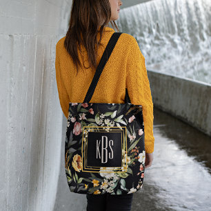 Budget Kaufen Monogram Wasserfarbe Kunst Florals S Tasche