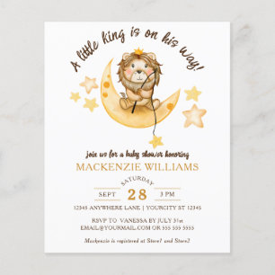 BUDGET King Safari Lion Boy Baby Shower Einladung