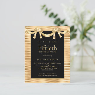 Budget Klasse Gold Black 50. Geburtstag Einladung