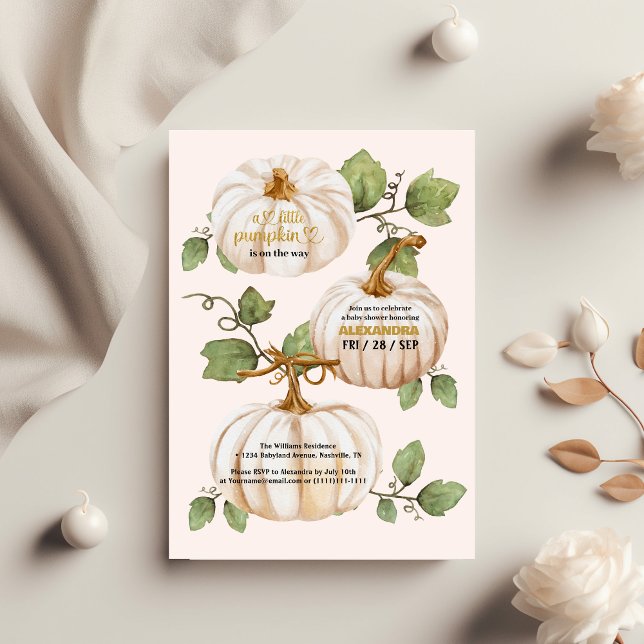 Budget Kleine Kürbis Wasserfarbendusche Flyer (Von Creator hochgeladen)