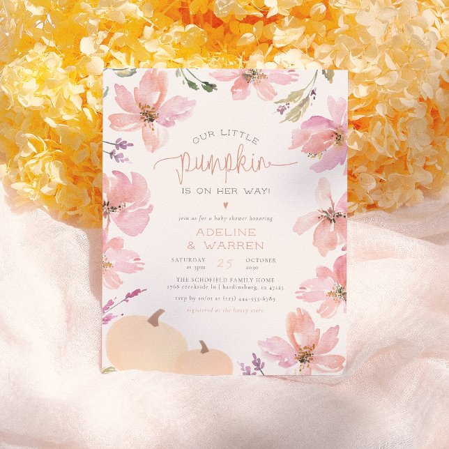 Budget Kleine Pumpkin Fall Floral Girl Babydusche (Von Creator hochgeladen)