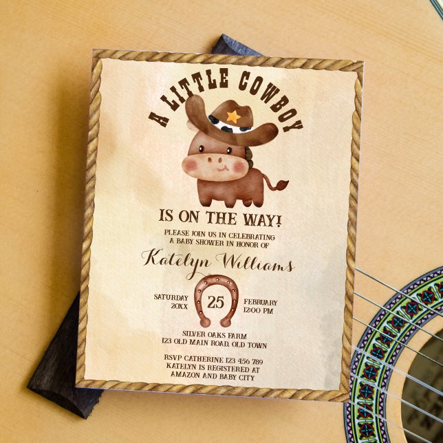 Budget Kleiner Cowboy niedliche Baby-Pferdedusche (Von Creator hochgeladen)