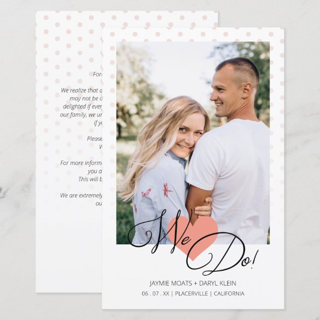 Budget Korallen Herz machen Polka Dots Foto Hochze (Vorne/Hinten)