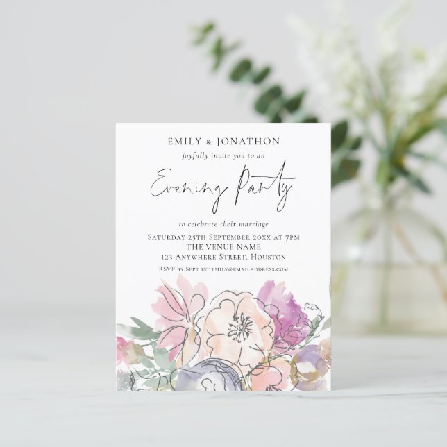 Budget Künstlerisch Florals Wedding Abend Party Ei (Stehend Vorderseite)