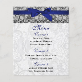 Budget Lace Ribbon Navy Hochzeitmenü Karten