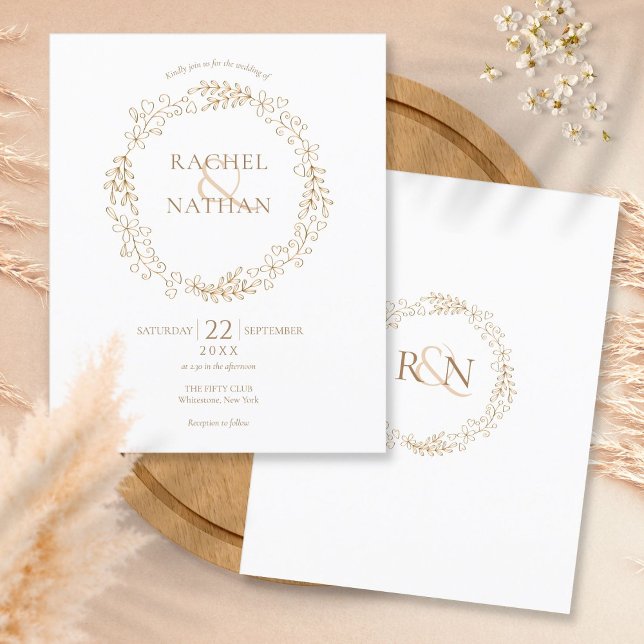 Budget Laurel Garland Wedding Einladung (Von Creator hochgeladen)