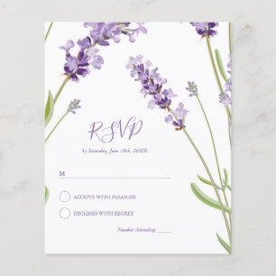 Budget Lavendel Blumen Hochzeit RSVP