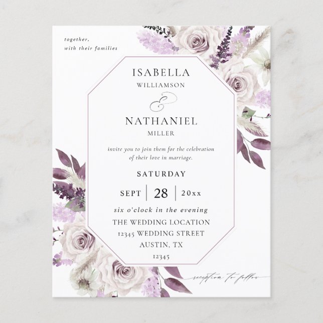 Budget Lavendel Lila Floral Flyer (Vorne)