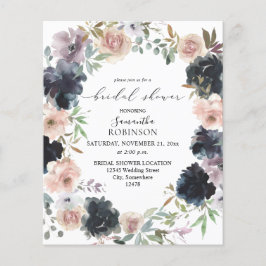 Budget Lavendel, Marine und rosa Brautparty Flyer