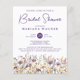 Budget Lavender Beige Wildblumen Brautparty