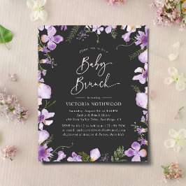 Budget Lavender Blume Baby Brunch Einladung