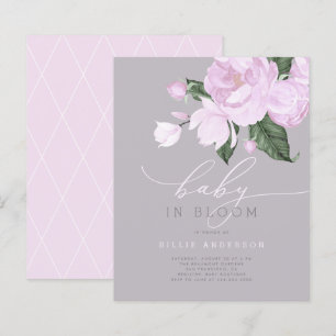 Budget Lavender Gray Floral Baby in Blütendusche