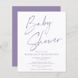 Budget Lavender Handgeschriebene Script Baby Dusch