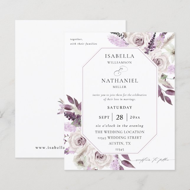 Budget Lavender Lila Floral Wedding 2 (Vorne/Hinten)