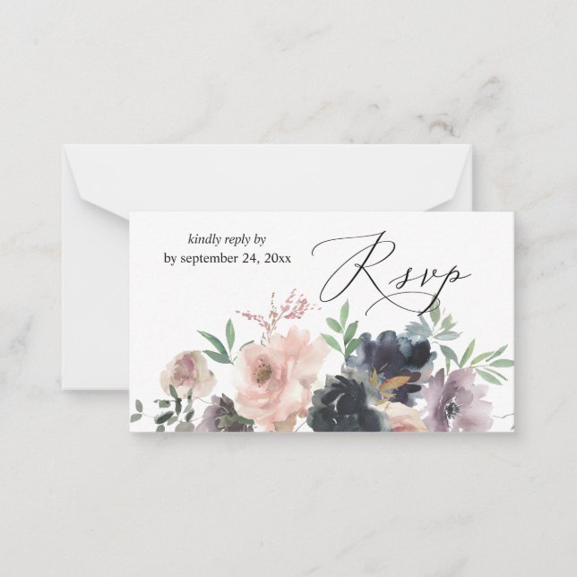 Budget Lavender, Marine, Rosa Flora 2SM UAWG Mitteilungskarte (Vorderseite)