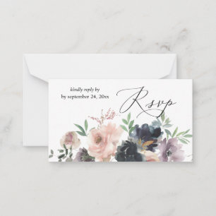 Budget Lavender, Marine, Rosa Flora 2SM UAWG Mitteilungskarte
