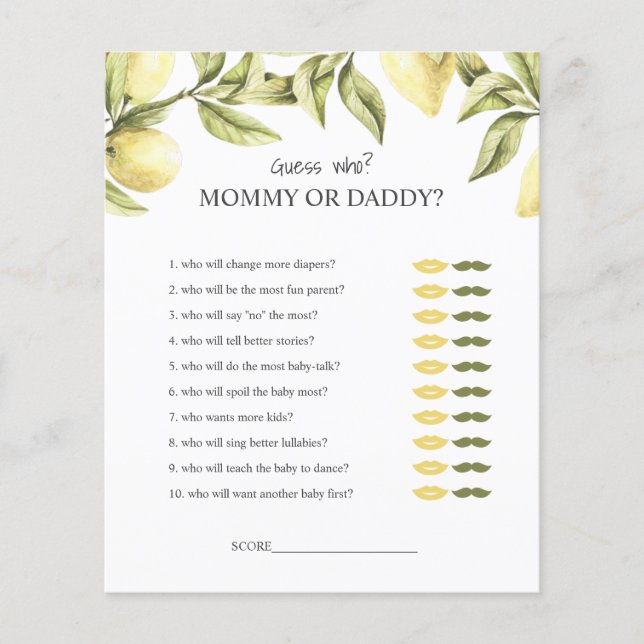 BUDGET Lemon Baby Duschgame raten wer (Vorderseite)