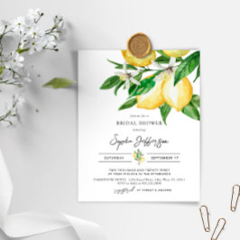Budget Lemon Greenery Bridal Dusche Einladung