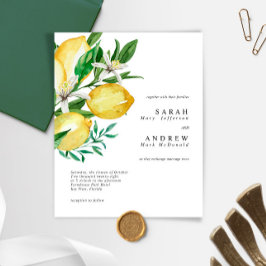 Budget Lemon Greenery Moderne Hochzeit Einladung