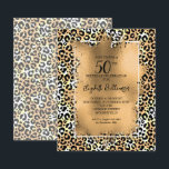 Budget Leopard 50. Geburtstagsparty Einladungen<br><div class="desc">Kleine 4, 5" x 5, 6" preisgünstige Geburtstagsparty-Einladungen mit elegantem Leopardenprint mit Goldfolie und Ihren Geburtstagsparty-Details in schicker Schrift für JEDEN ALTER Geburtstag. Diese Einladungen zum Geburtstag werden auf einem halbglänzenden Papier mit einem Wert von 110 lb gedruckt, das in 3 Größen erhältlich ist. **WEISSE UMGEBUNGEN SIND OPTIONAL AUF DER...</div>